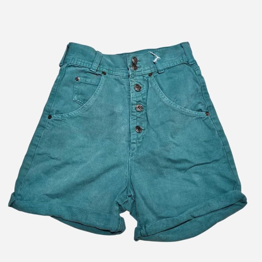 90s indie twee high waisted button fly green shorts